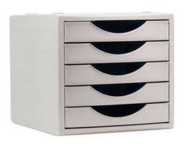 Archivo 2000 Módulo Archivotec 2000 5 Cajones Válido Para Formato Din A4, Fólio Y Subcarpeta 340x270x260 mm Gris
