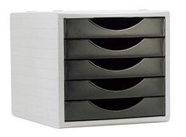Archivo 2000 Módulo Archivotec 5 Cajones Válido Para Formato Din A4, Fólio Y Subcarpeta 340x270x260 mm Negro