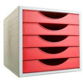 Archivo 2000 Módulo Archivotec 5 Cajones Gris y Rojo