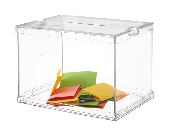 Archivo 2000 Urna electoral plegable metacrilato transparente 440x310x315mm
