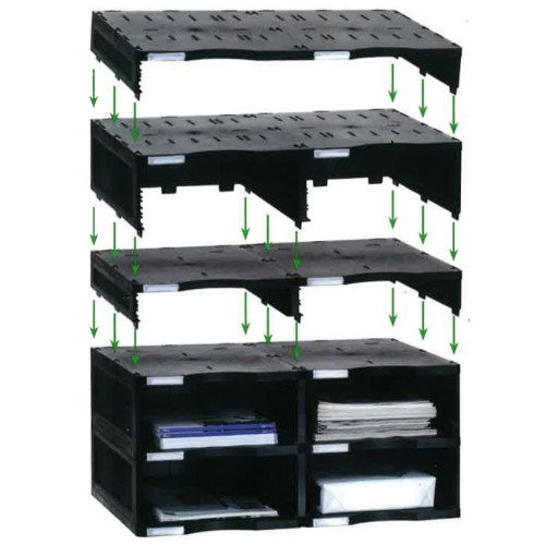 Archivo 2000 Archivodoc Módulo de Clasificación de 4 Compartimentos Negro