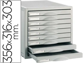Archivo 2000 Fichero sobremesa 8409c 9 cajones 356x316x303 mm gris