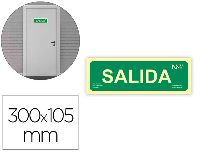 Archivo 2000 Pack de 2 Señales de Salida Fotoluminiscentes Verde PVC