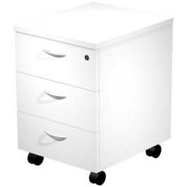 Artexport Cajonera Presto 3 Cajones con Ruedas y Cerradura Blanco