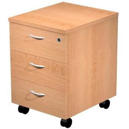 Artexport Cajonera Presto 3 Cajones C-Ruedas Guías Metálicas Cerradura Haya -Desmontado- Mueble Auxiliar 43x52x59,5cm