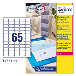 Avery Etiquetas Adhesivas Mini 38,1x21,2 Láser Transparentes 65 X 25H