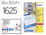 Avery Etiquetas Adhesivas Mini 38,1x21,2 mm Transparentes para Láser