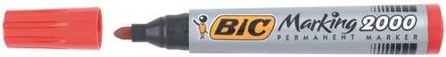 Bic Marcador Permanente Marking 2000 Punta Redonda Rojo Caja 12 UD