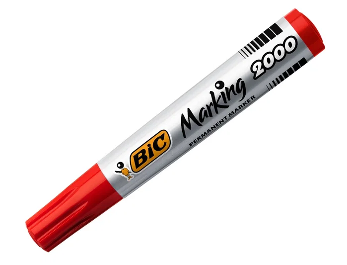 Bic Marcador Permanente Marking 2000 Punta Redonda Rojo Caja 12 UD