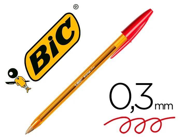 Bic Bolígrafo Cristal Original Fine Rojo Caja 50 UD