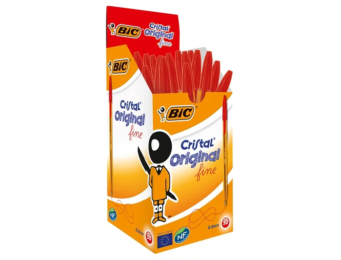 Bic Bolígrafo Cristal Original Fine Rojo Caja 50 UD