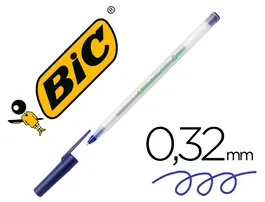 Bic Bolígrafo Ecolutions Round Stic Azul Reciclado 74% Punta Media