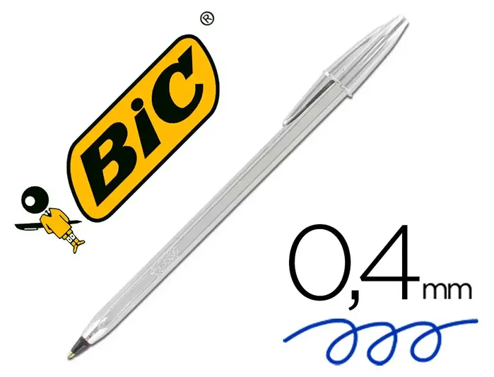 Bic Cristal Celebration Plata con Tinta Negra (Caja de 20 unidades)