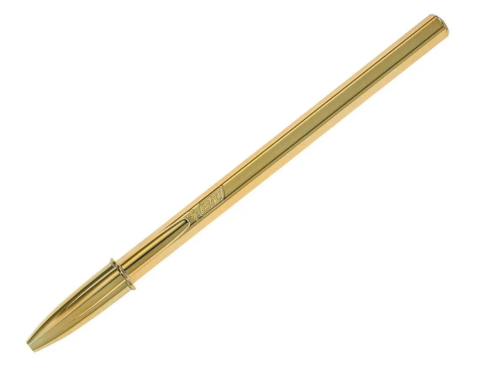 Bic Cristal Celebration Bolígrafo Oro con Tinta Azul (Caja de 20 unidades)