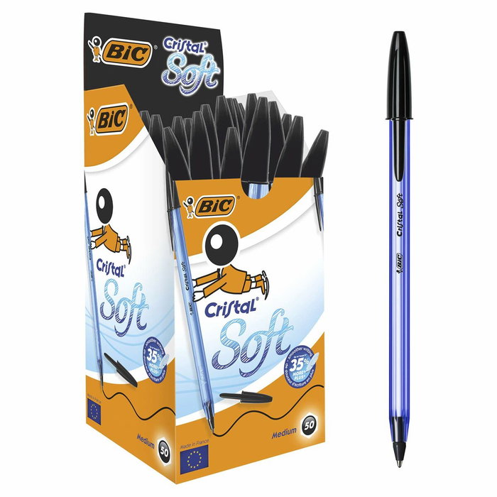 Bic Cristal Soft B50 Negro Caja de 50 Unidades Bic Cristal Soft B50 Negro Caja de 50 Unidades