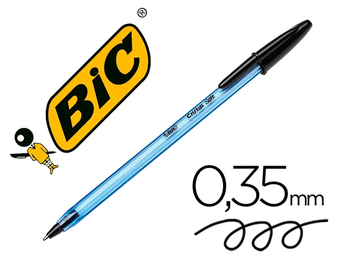 Bic Cristal Soft B50 Negro Caja de 50 Unidades Bic Cristal Soft B50 Negro Caja de 50 Unidades