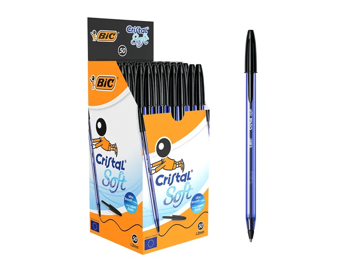 Bic Cristal Soft B50 Negro Caja de 50 Unidades Bic Cristal Soft B50 Negro Caja de 50 Unidades