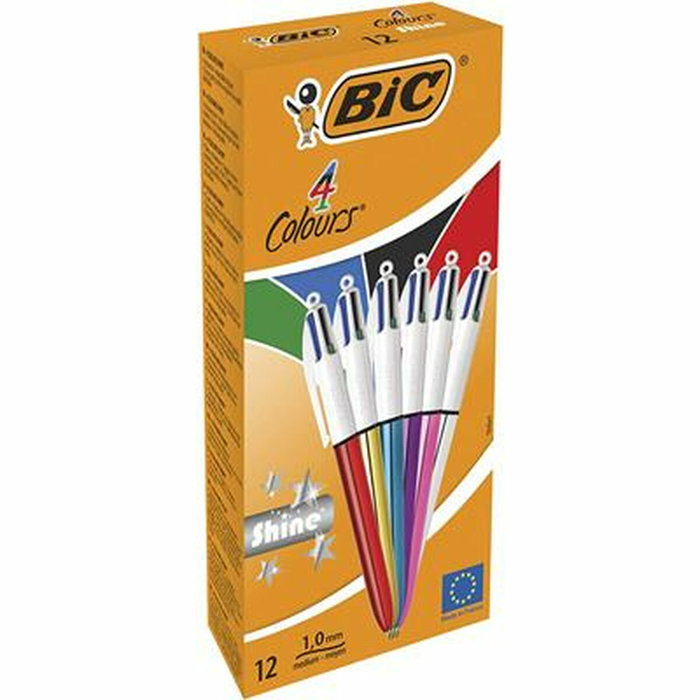 BIC Bolígrafo 4 Colores Shine Silver Cuerpo Blanco/Surtido Metálico BIC Bolígrafo 4 Colores Shine Silver Cuerpo Blanco/Surtido Metálico