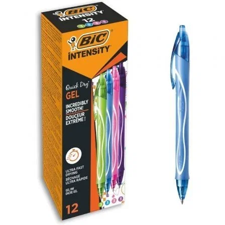 Bic Gel-Ocity Quick Dry Caja de 12 Bolígrafos Tinta Gel Retráctil Secado Rápido 4 Colores Surtidos Punta 0.7mm Bic Gel-Ocity Quick Dry Caja de 12 Bolígrafos Tinta Gel Retráctil Secado Rápido 4 Colores Surtidos Punta 0.7mm