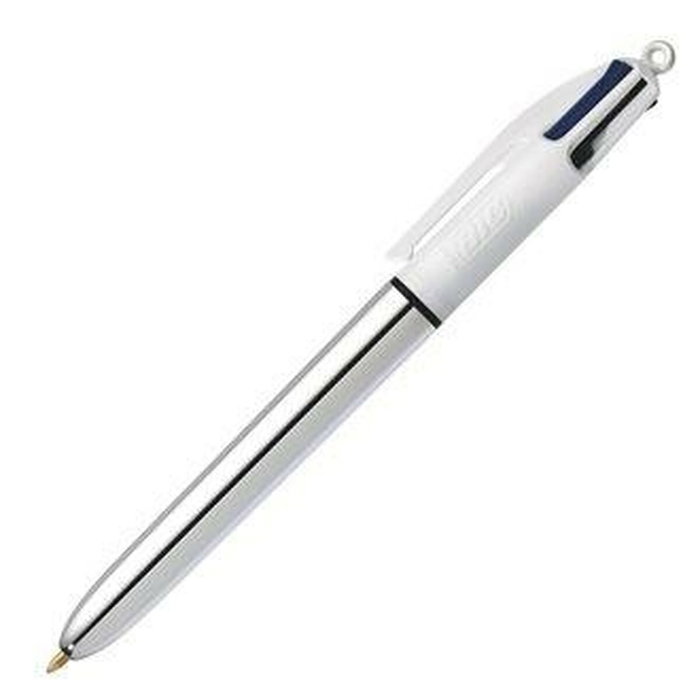 BIC Shine Bolígrafo 4 Colores Cuerpo Blanco/Plateado (Set de 12) BIC Shine Bolígrafo 4 Colores Cuerpo Blanco/Plateado (Set de 12)