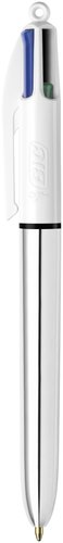 BIC Shine Bolígrafo 4 Colores Cuerpo Blanco/Plateado (Set de 12) BIC Shine Bolígrafo 4 Colores Cuerpo Blanco/Plateado (Set de 12)