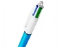 Bic Bolígrafo 4 Colores Shine Cuerpo Blanco/Azul Metálico