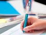 Bic Bolígrafo 4 Colores Shine Cuerpo Blanco/Azul Metálico