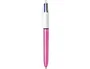 BIC Bolígrafo 4 Colores Shine Rosa Metálico, Punta 1 mm (Caja de 12 unidades)