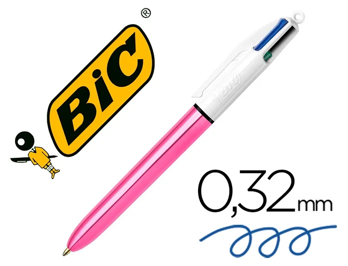 Bic Bolígrafo 4 Colores Shine Rosa Metálico Bic Bolígrafo 4 Colores Shine Rosa Metálico