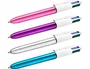 BIC Bolígrafo 4 Colores Shine Rosa Metálico, Punta 1 mm (Caja de 12 unidades)