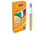 Bic Bolígrafo Cuatro Colores Shine Oro con Punta de 1 mm