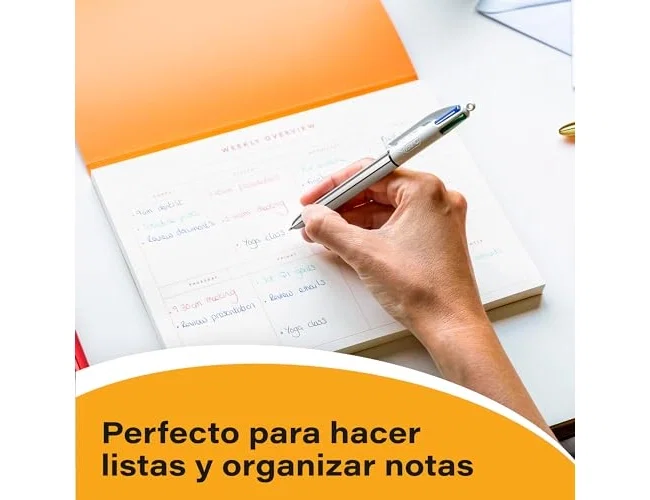 Bic Bolígrafo Cuatro Colores Shine Oro con Punta de 1 mm