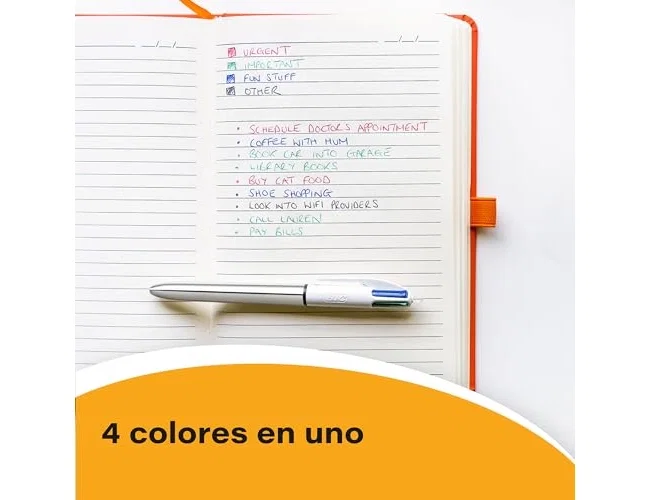 Bic Bolígrafo Cuatro Colores Shine Oro con Punta de 1 mm