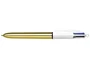 Bic Bolígrafo Cuatro Colores Shine Oro Punta 1 mm Tinta Aceite Trazo 0,32 mm