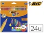 BIC Kids Evolution Stripes Estuche de 24 Lápices de Colores Surtidos