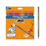 BIC Kids Evolution Stripes Estuche de 24 Lápices de Colores Surtidos