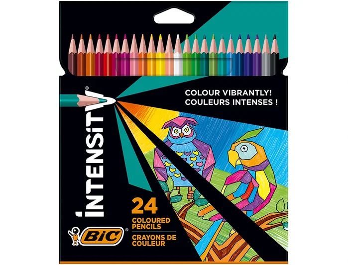Bic Lápices de Colores Intensity Triangle, 24 Unidades, Colores Surtidos