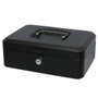 Bismark Caja de caudales metálica con bandeja y cierre, 25x9x17 cm, negra