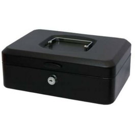 Bismark Caja de Caudales Grande 25x9x17 cm con Bandeja y Cierre Negro
