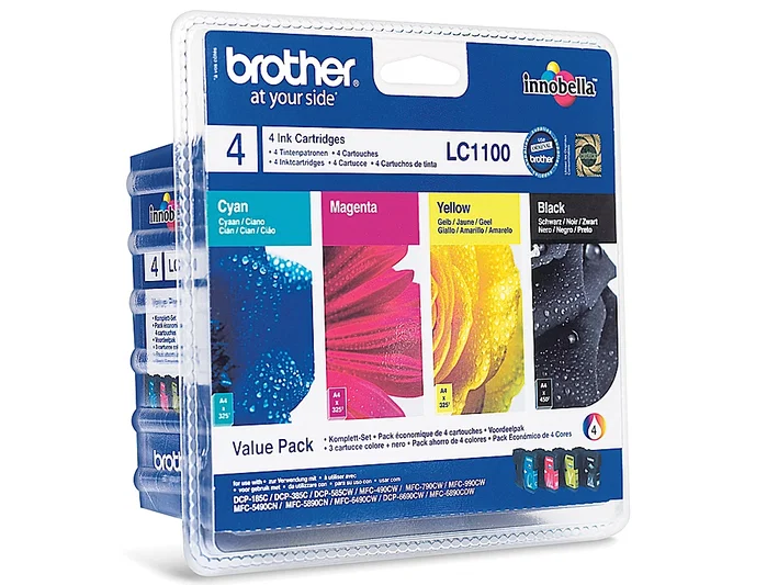 Brother LC1100VALBP Pack de 4 Cartuchos de Tinta (BK/C/M/Y)