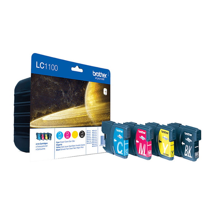Brother LC-1100VALBP Pack de 4 Cartuchos de Tinta (BK/C/M/Y) Original Brother LC-1100VALBP Pack de 4 Cartuchos de Tinta (BK/C/M/Y) Original