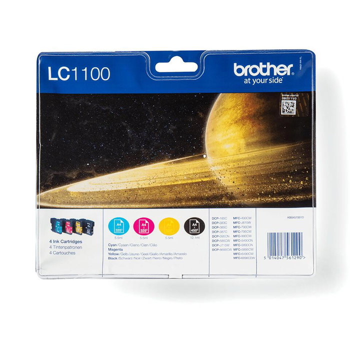 Brother LC1100VALBP Pack de 4 Cartuchos de Tinta (BK/C/M/Y)