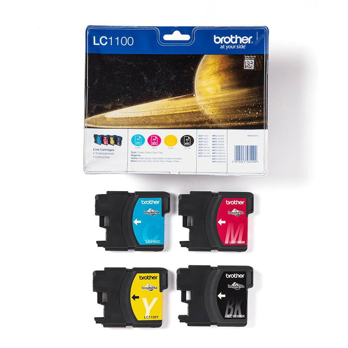 Brother LC1100VALBP Pack de 4 Cartuchos de Tinta (BK/C/M/Y)