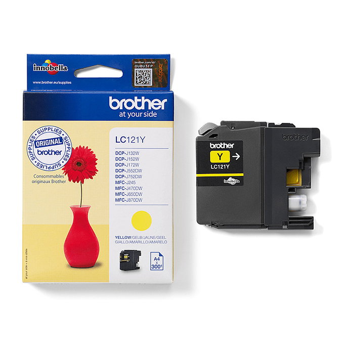 Brother Tinta Original LC-121Y Amarillo hasta 300 páginas A4