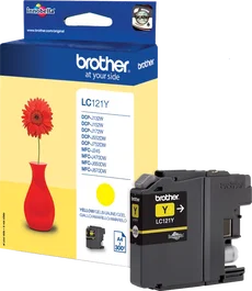 Brother Cartucho de tinta LC121Y amarillo original – hasta 300 páginas