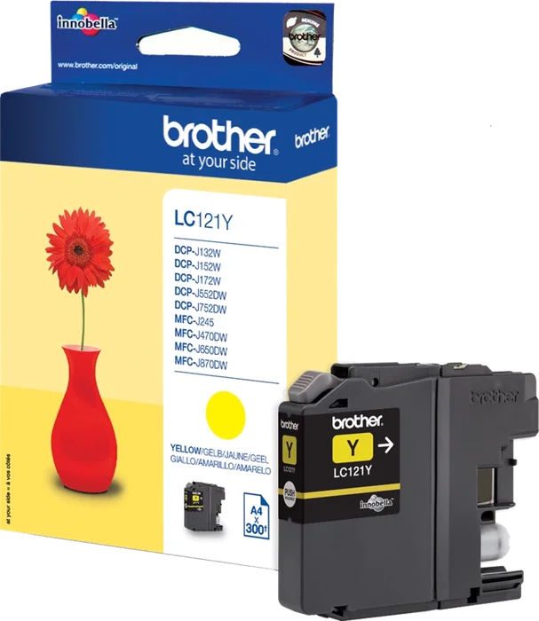 Brother Cartucho de tinta LC121Y amarillo original – hasta 300 páginas Brother Cartucho de tinta LC121Y amarillo original – hasta 300 páginas