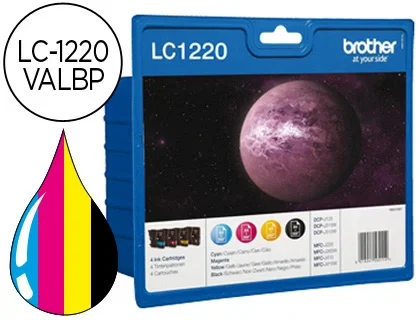 Brother LC1220VALBP Multipack de 4 Colores (BK/C/M/Y) Original