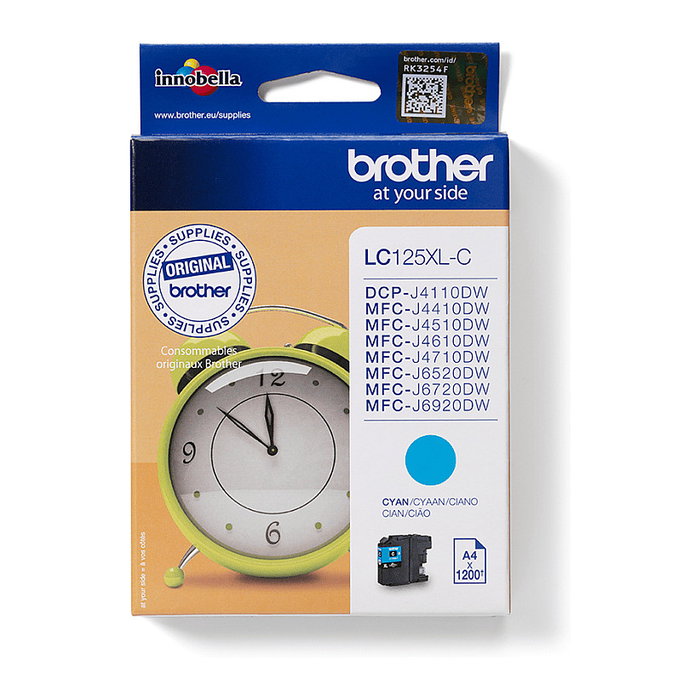Brother LC125XLC Cartucho de tinta Cian de alta capacidad Brother LC125XLC Cartucho de tinta Cian de alta capacidad
