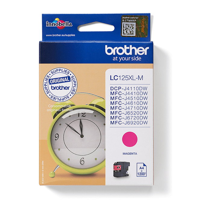 Brother LC125XLM Cartucho de tinta Magenta de alto rendimiento Brother LC125XLM Cartucho de tinta Magenta de alto rendimiento