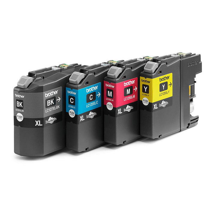 Brother LC127XLVALBP Multipack de 4 Cartuchos de Tinta (Negro, Cian, Magenta, Amarillo) de Alta Capacidad Brother LC127XLVALBP Multipack de 4 Cartuchos de Tinta (Negro, Cian, Magenta, Amarillo) de Alta Capacidad